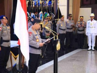 Polri Gelar Upacara Korps Raport Kenaikan Pangkat Pejabat Tinggi