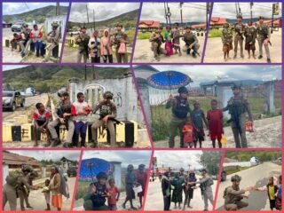 Sentuhan Humanis Satgas Ops Damai Cartenz Bersama Anak-Anak di Paniai