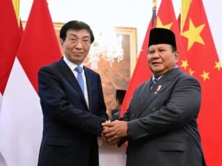 Presiden Prabowo Terima Kunjungan Kehormatan Ketua MPR RRT Wang Huning di Istana Merdeka