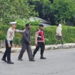 Satlantas Polres Jayawijaya laksanakan strong point pagi, arus lalu lintas berjalan tertib