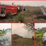 Karhutla Dekati Pemukiman, Polsek Tanah Miring Bersama Warga Bergerak Padamkan Api